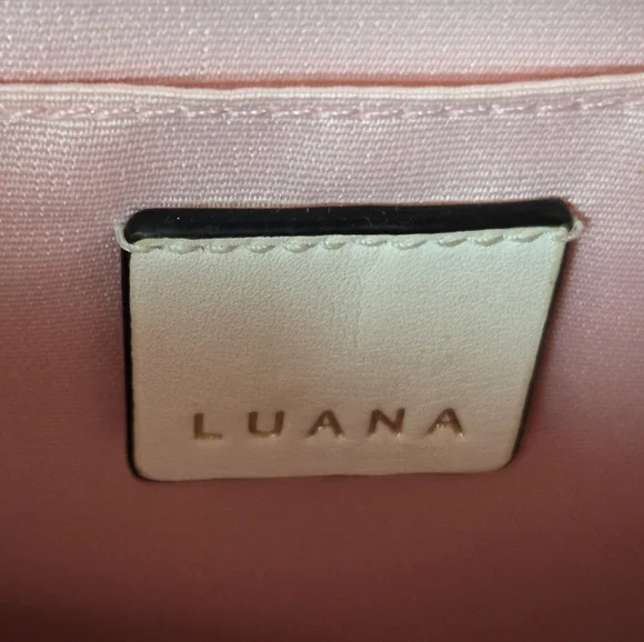 LUANA ITALY Maria Color Block Leather Satchel Black White EUC - Picture 7 of 7